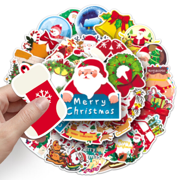 oly-41aa5a779ab146a7ae0eb3b9ce79cab8 Wholesale 52pcs/pack Christmas Personality Cartoon Festival Stickers
