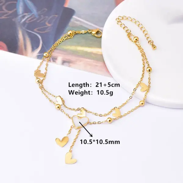 Wholesale 304 Stainless Steel Star Moon PVD Coated Acrylic 18K Real Gold Plated Elegant Romantic Solid Color Waterproof Non Tarnish Anklet