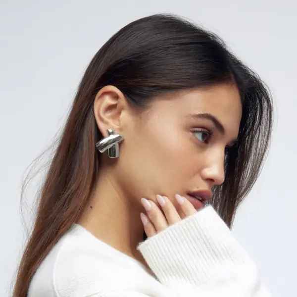 1 Pair Vintage Style Exaerated Classic Style Color Block Mixed Metal 304 Stainless Steel 18K Gold Plated Ear Studs