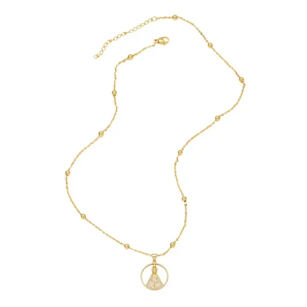 Wholesale Fashion Copper Inlaid Colored Zircon Cross Pendant Necklace Jewelry