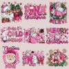 Wholesale Pink cartoon Santa Claus heat transfer pattern