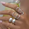 Wholesale Simple Stainless Steel Ring For Women Western Jewelry Suitable For Daily Wear Geometric Pattern 304 Stainless Steel