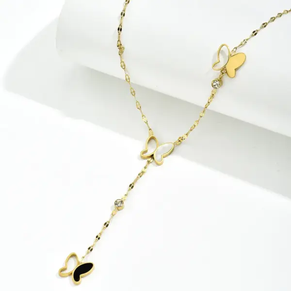 PVD Coated Real Gold Plated 14K Gold Butterfly 304 Stainless Steel Fashion Waterproof Non Tarnish 304 Stainless Steel