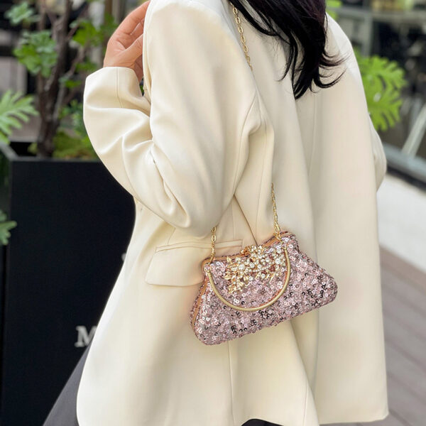 Wholesale Personalized Sequin Evening Bag Niche Textile Shoulder Crossbody Bag