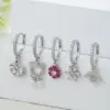 Wholesale 1 Piece Fashion Animal Star Moon Inlaid Zircon Copper Zircon 18K Gold Plated Earrings