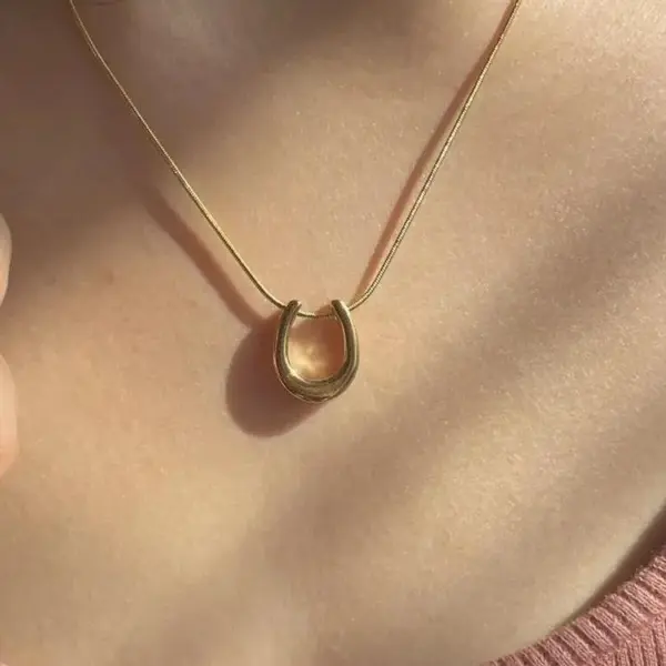 Wholesale Ion Plating (IP) Geometric Heart Shape 304 Stainless Steel Simple Style Classic Style Commute Waterproof Non Tarnish 304 Stainless Steel Pendant Necklace