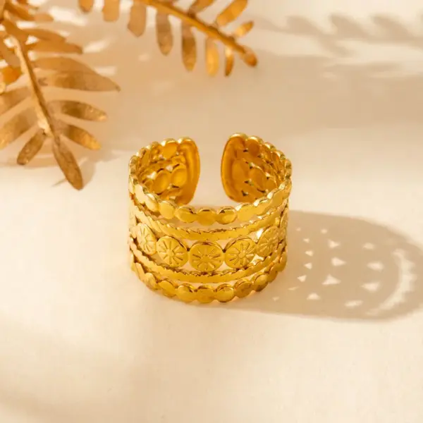 Wholesale Jewelry Vintage Style French Style Simple Style Geometric Starfish Shell 304 Stainless Steel Open Rings