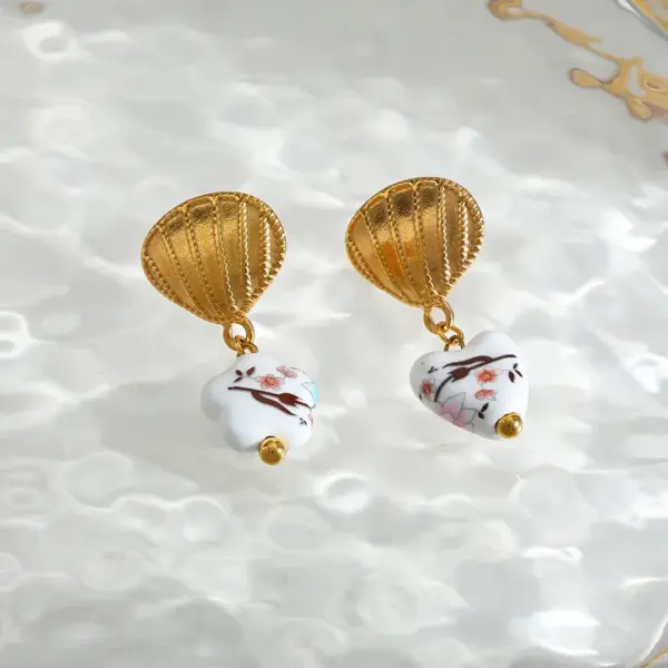 Wholesale 1 Piece Vacation Beach Starfish Shell 304 Stainless Steel Earrings