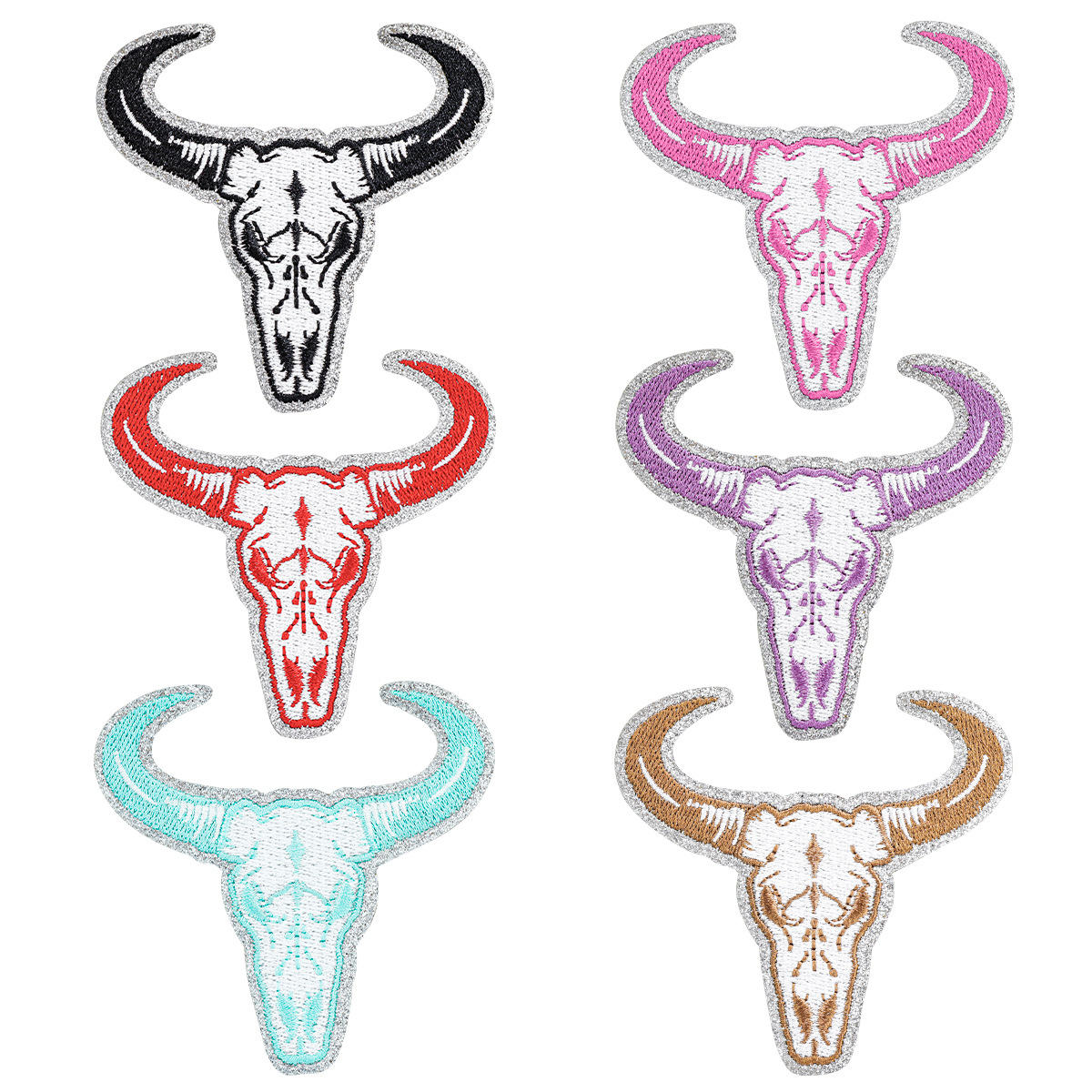 Wholesale Vintage bull skull embroidered patch