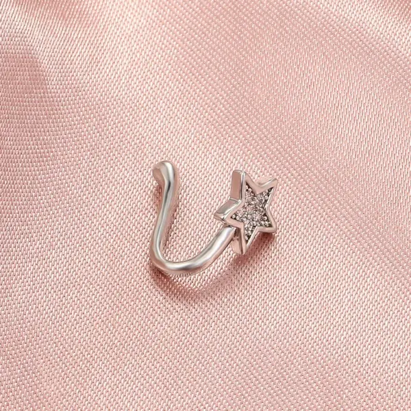 Fashion Copper Inlaid Zircon Star Nose Nail Wholesale Nihaojewelry Nose Pin