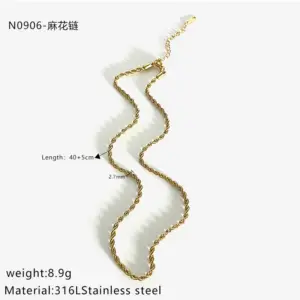Golden Short Type Hemp Flowers Chain / One Size