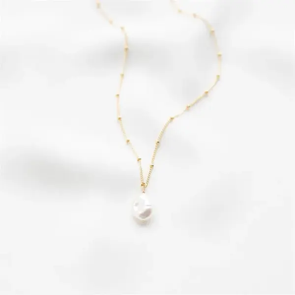 Simple Style Irregular Freshwater Pearl Brass Plating 14k Gold Plated Pendant Necklace