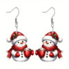Wholesale Cross-border Hot Winter Snowman Acrylic Earrings Cute New Year Holiday Atmosphere Cartoon All-match Earrings