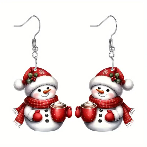Wholesale Cross-border Hot Winter Snowman Acrylic Earrings Cute New Year Holiday Atmosphere Cartoon All-match Earrings