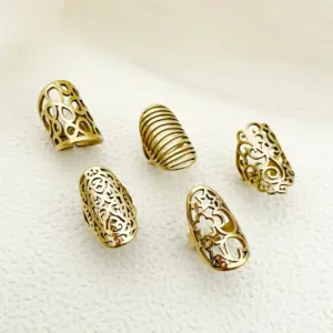 PVD Coated Real Gold Plated 14K Gold Infinity Star Heart Shape 304 Stainless Steel Retro Simple Style Waterproof Non Tarnish Rings