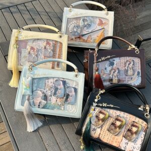 Wholesale [Lily of the valley spring prologue] green gable original pain bag portable shoulder messenger bag transparent all-match antique female snack