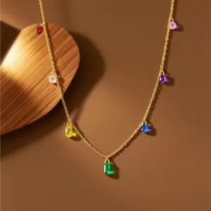 X06171-Colorful-Necklace- Gold
