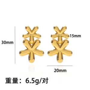 Double Layer Snowflake Ear Stud / Cash commodity and quick delivery