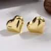 Wholesale PVD Coated 18K Gold Plated Heart Shape Bow Knot 201 Stainless Steel Casual Basic Exaggerated Polishing Plating Earrings Ear Studs