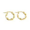 Wholesale Simple Style Solid Color Twist Titanium Steel Hoop Earrings 1 Pair