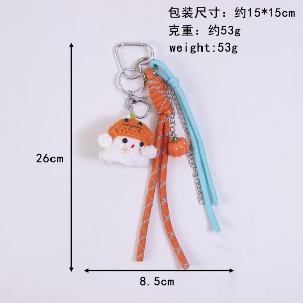 oly-41ff822e9202c8edaafe429d153ab4e3 Wholesale Halloween pumpkin bag hanging DIY wool braided rope keychain