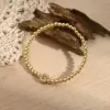 Wholesale Jewelry Casual Simple Style Letter Copper Zircon 18K Gold Plated Handmade Polishing Inlay Beaded Chain Bracelets