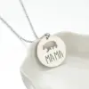 Wholesale PVD Coated Real Gold Plated Letter Bear 201 Stainless Steel MAMA Simple Style Waterproof Non Tarnish 201 Stainless Steel Pendant Necklace