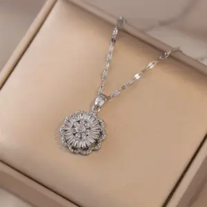 X2033 Steel Color Rotating Necklace [Pendant Included]