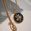 Wholesale Mysterious Black Gold Foil Dried Flower Necklace