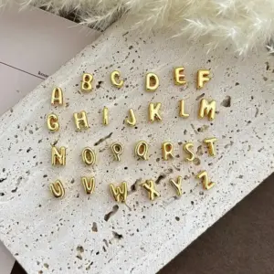 Gold / 06 Grinding Chain 45+5cm Length / Single Letter N