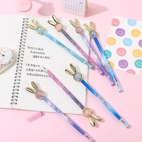 Wholesale Creative Korean style rabbit neutral pen cartoon cute gift pen office pen student stationery black
