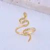 Wholesale PVD Coated Real Gold Plated Snake Titanium Steel Retro Waterproof Non Tarnish Rings