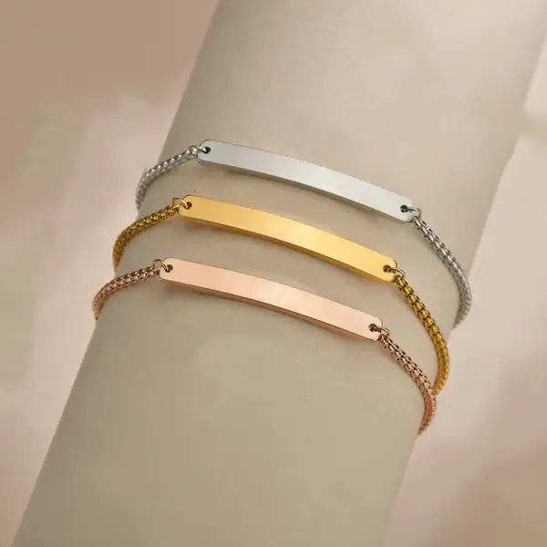 Wholesale Fashion Geometric Titanium Steel 18K Gold Plated Titanium Steel Stainless Steel Bracelets In Bulk
