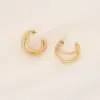Wholesale PVD Coated 18K Gold Real Gold Plated C Shape Stainless Steel Commute Waterproof Non Tarnish Hoop Earrings Ear Studs