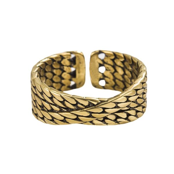 Wholesale Retro style bronze woven design simple design high-grade light luxury fashion ring bracelet