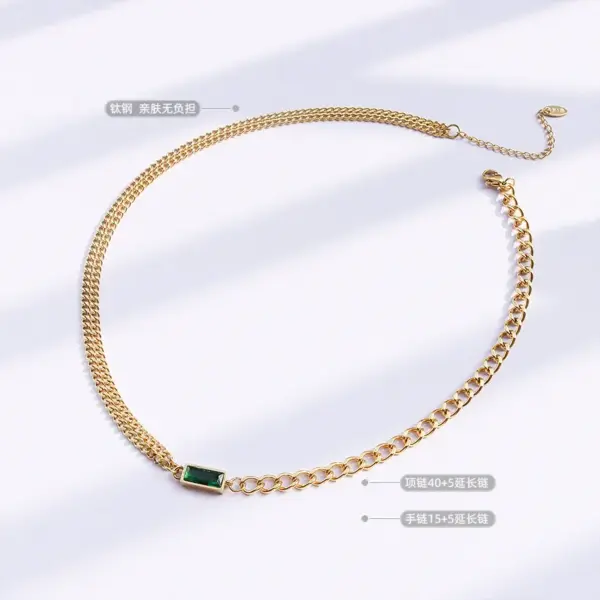 PVD Coated Real Gold Plated 18K Gold Geometric 304 Stainless Steel Fashion Waterproof Non Tarnish Bracelets Necklace