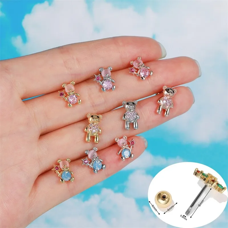 Wholesale Brass Gem Ear Cartilage Rings & Studs Animal Waterproof Non Tarnish Surgical Steel