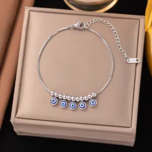 H1171 Necklace Steel Blue Eyes