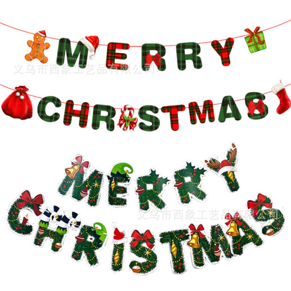 oly-42283a9fb761cb9a071f04cbaa566a6f Wholesale Christmas holiday banner flag decoration hanging flag letter colorful flag flower Christmas holiday party decoration supplies