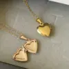 Wholesale Rose Gold Plated White Gold Plated Gold Plated 316 Stainless Steel Ion Plating (IP) Heart Shape IG Style Locket Necklace For Unisex