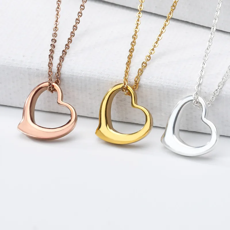 Wholesale PVD Coated Real Gold Plated Heart Stainless Steel Fashion Waterproof Non Tarnish 304 Stainless Steel Lobster Trigger Clasp Closure Necklace