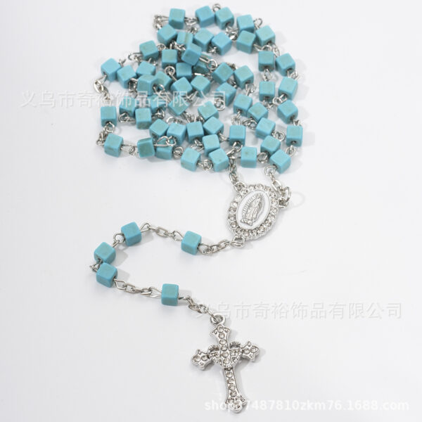 Wholesale Blue Turquoise Vintage Cross Beaded Necklace