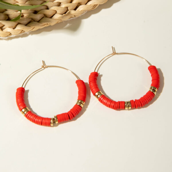 Wholesale European and American Cross-Border Fashion Stylish Dopamine Soft Pottery Earrings Fresh and Sweet Colorfulful Earrings for Women