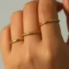 Wholesale PVD Coated Real Gold Plated 18K Gold Circle 304 Stainless Steel Basic Simple Style Waterproof Non Tarnish Rings