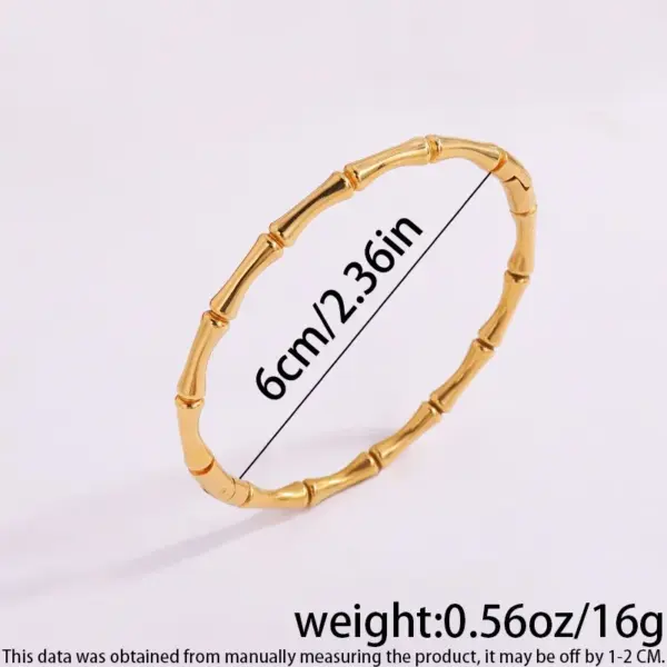 PVD Coated Real Gold Plated 18K Gold Solid Color 304 Stainless Steel Simple Style Classic Style Waterproof Non Tarnish 304 Stainless Steel Bangle