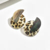 Wholesale Wild charm! Maillard Leopard Earrings Distinctive Exaggerated Earrings European and American Style Retro C- shaped Earrings Autumn and Winter Earrings