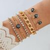 Wholesale Cross-border Bohemian Personality Devil's Eye Bracelet suit Design Sense Round Bead Eye Multi-layer Stacked Bracelet