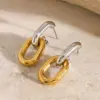 Wholesale PVD Coated Real Gold Plated Color Block 304 Stainless Steel Simple Style Classic Style Waterproof Non Tarnish Earrings
