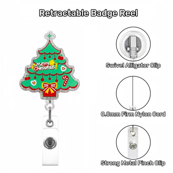 Wholesale Christmas tree bells ID badges name tags holiday medical gifts ID cards easy-to-pull buckles