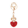 Wholesale New love diamond peach heart hanging crown key chain key chain pendant exquisite gift key chain in stock